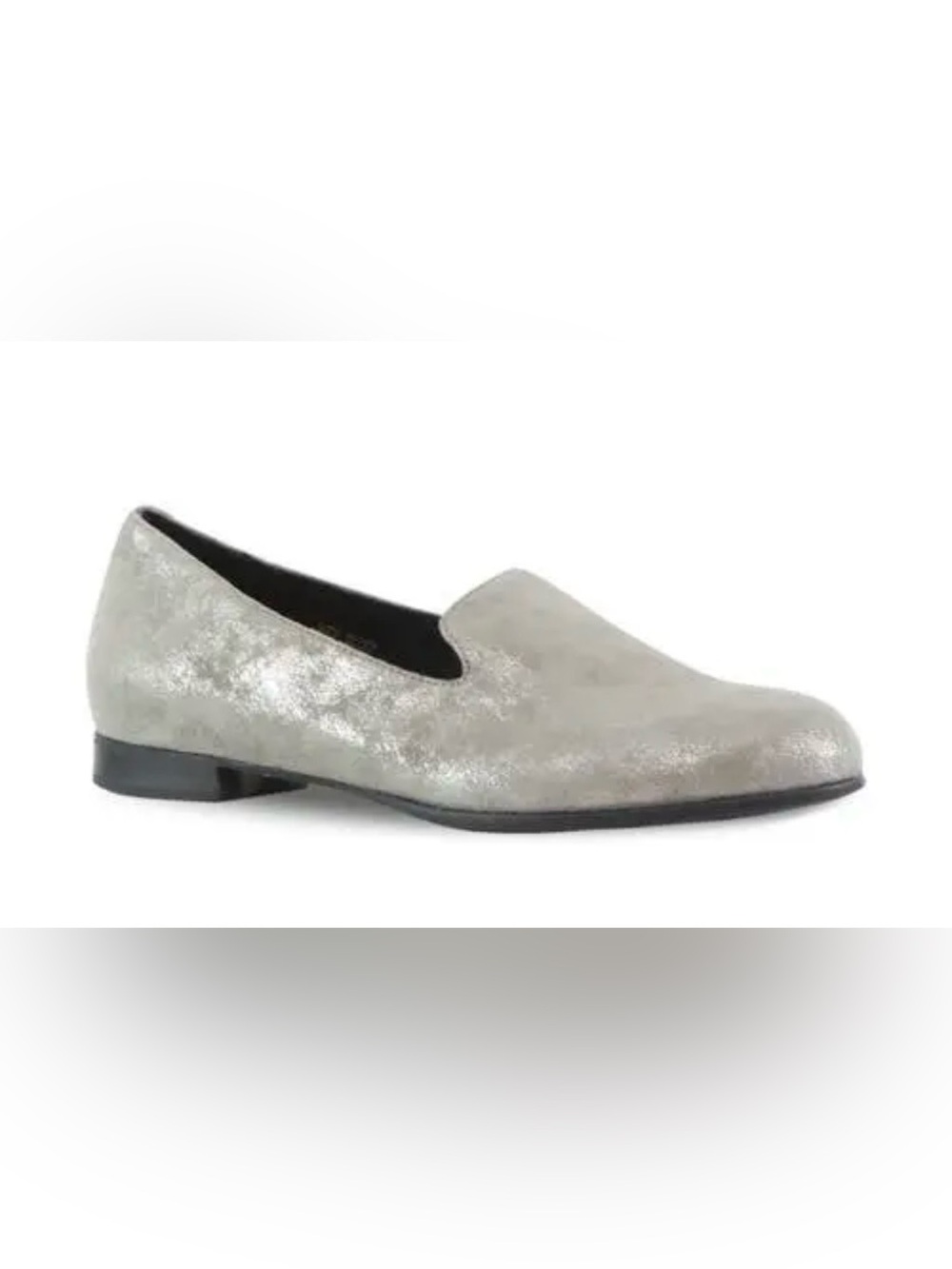 Munro Elena Metallic Silver Slip-On leather Women’s Loafers flats NEW 10 N